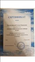 Сертификат участника вебинара "Речевое развитие дошкольников. Способы организации занятий с развивающими пособиями" Сертификат участника вебинара "Речевое развитие дошкольников. Способы организации занятий с развивающими пособиями"